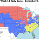 Illustration for article titled Which TV Market Is Getting Screwed This Sunday? An Analysis Of Week 14 NFL Viewing Maps